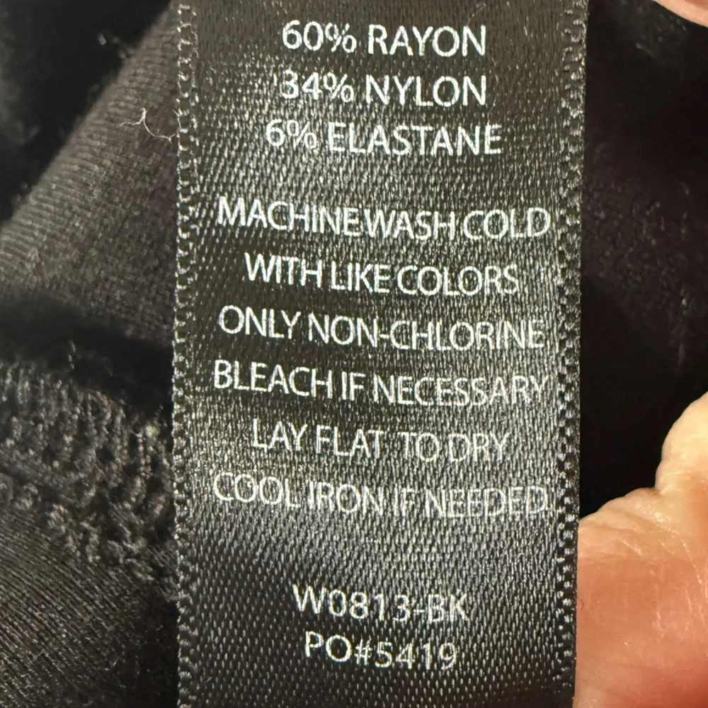 Betabrand Black Split Overlay Capri Pants